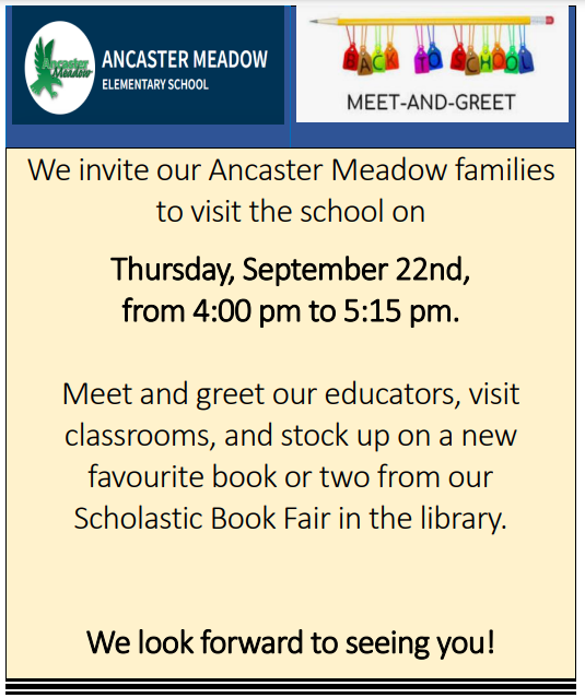 Meet & Greet | Ancaster Meadow Elementary School