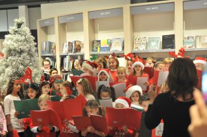 Kids at Indigo Store singing