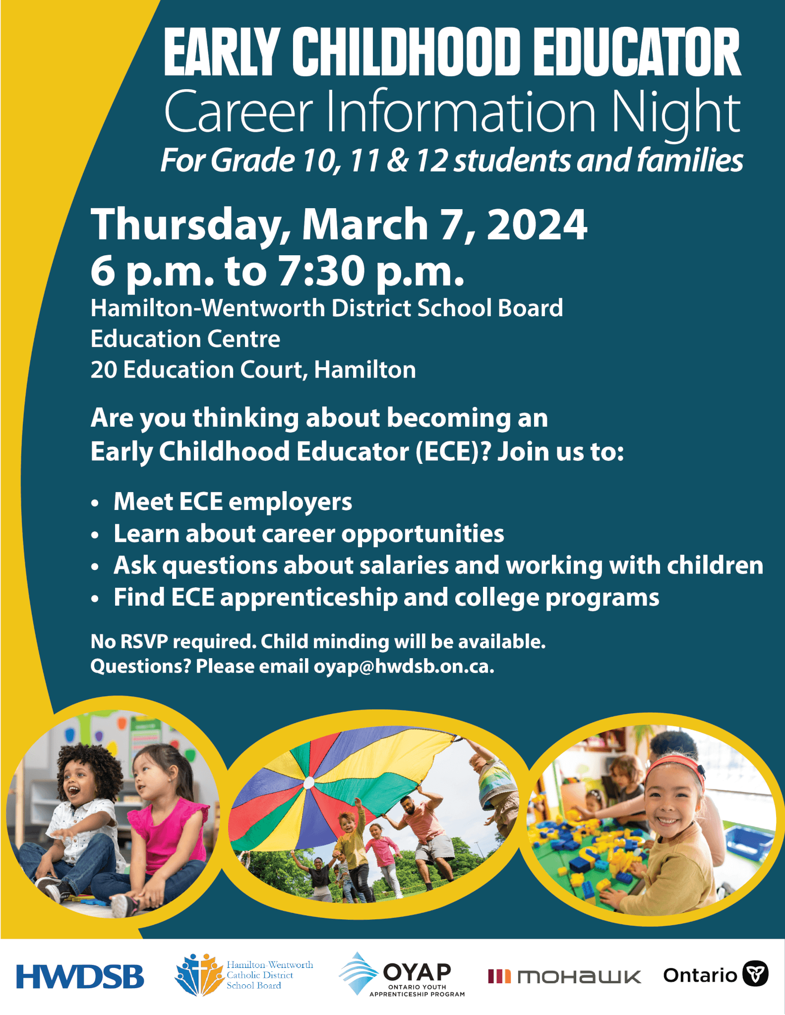 Early Childhood Educator Career Information Night March 7 Hamilton