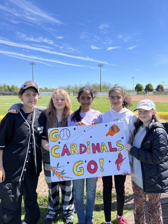 Students at Hamilton Cardinals game